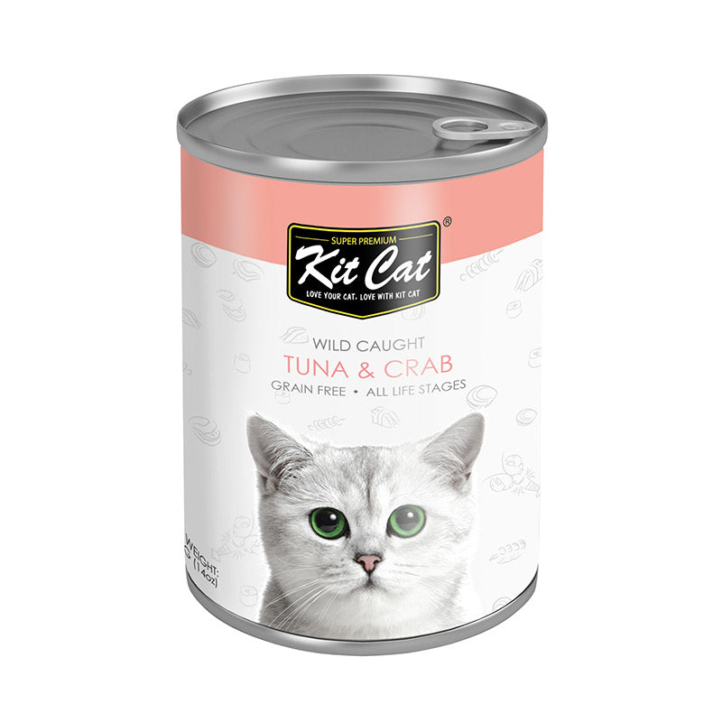 Kit Cat Wild Caught Tuna with Crab Canned Cat Food (400g) (4597823012917)