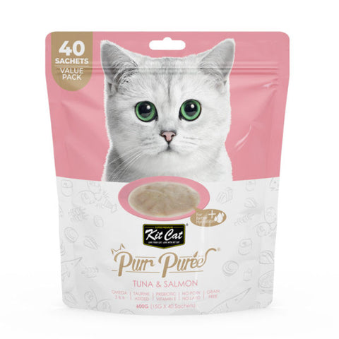 Kit Cat Purr Puree Tuna & Salmon (40 Sachets Value Pack) (4598934208565)