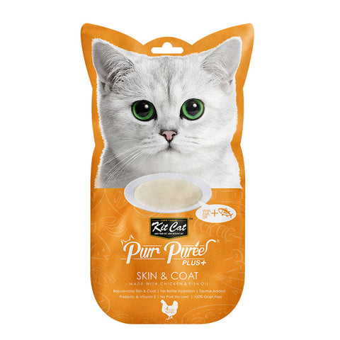 Kit Cat Purr Puree Plus+ Chicken & Fish Oil (Skin & Coat) (4598419914805)