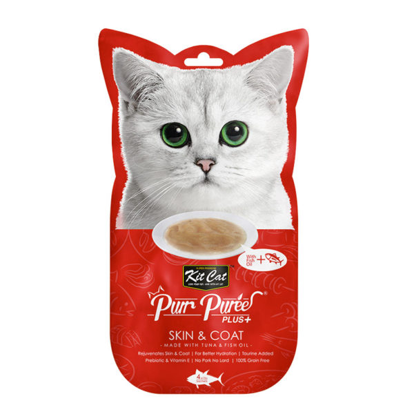 Kit Cat Purr Puree Plus+ Tuna & Fish Oil (Skin & Coat) (4598429483061)