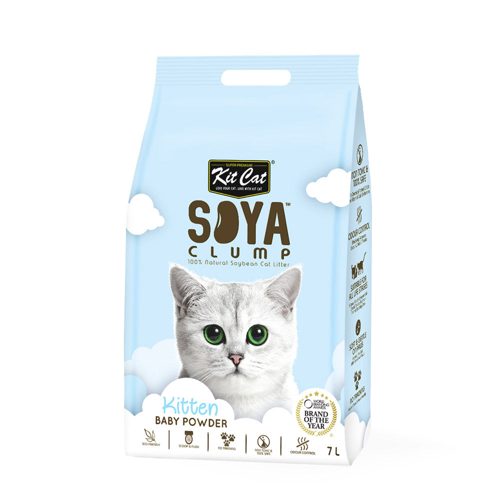Kit Cat Soya Clump Soybean Litter Kitten – Baby Powder 7L