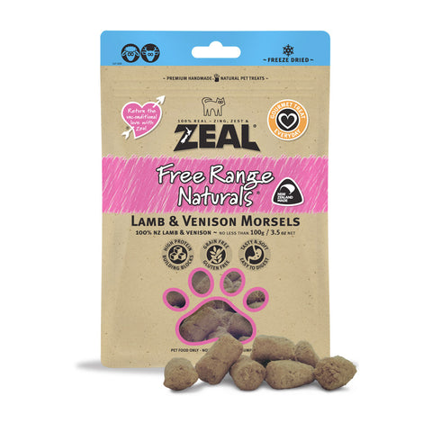 Zeal Dried Lamb & Venison Morsels (Cat) 100g (4598940467253)