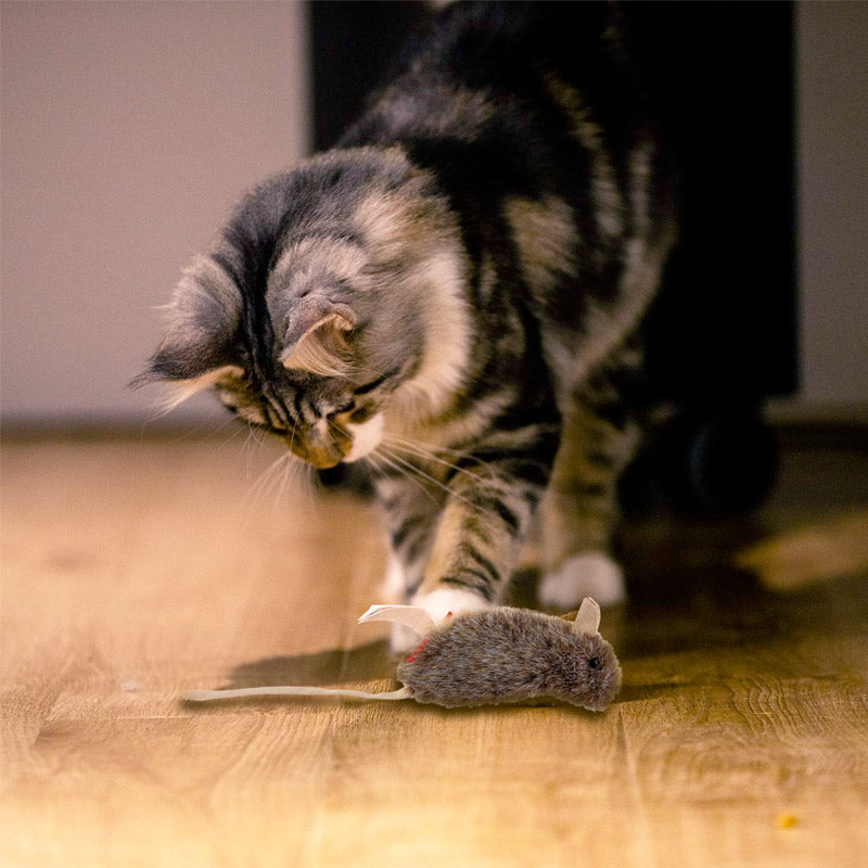 Refillable Catnip (Mouse) with 3 catnip teabags in ziplock bag