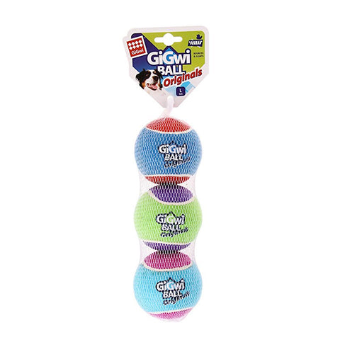 Tennis Ball 3pcs with Different Colour in 1 pack (Large) - Gigwi