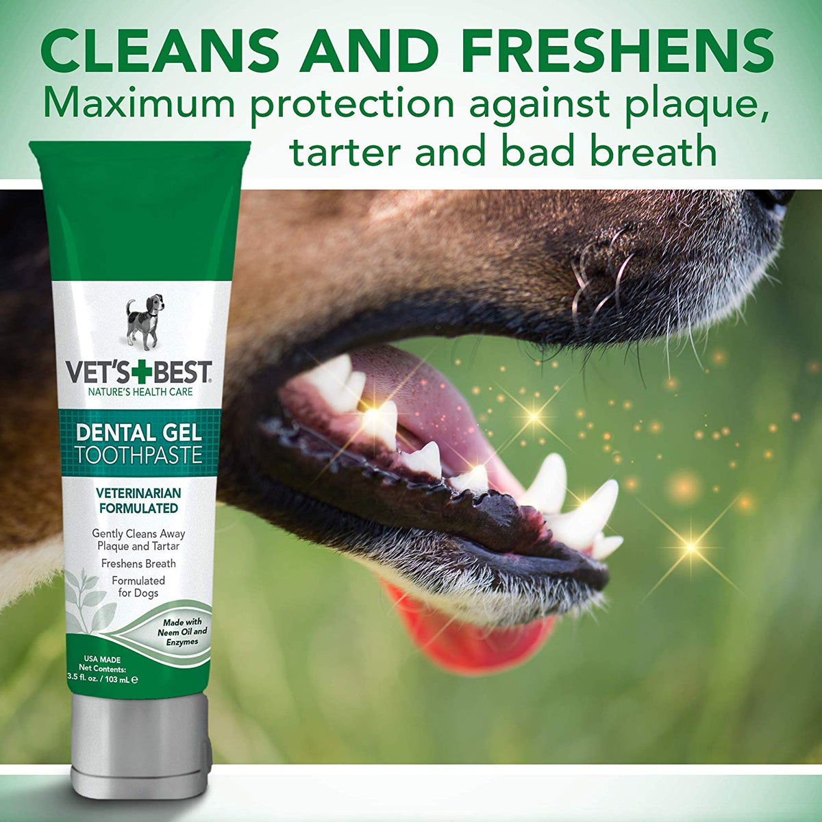 *Vets Best Dental Gel 100g with Silicone Finger Brush*