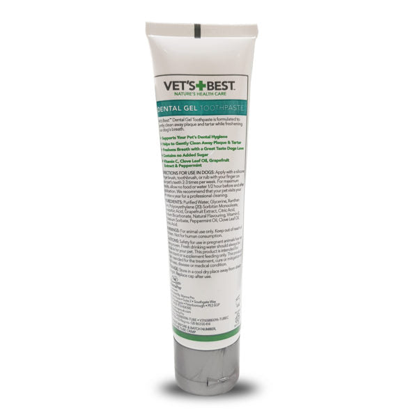 Vets Best Dental Gel 100g with Silicone Finger Brush