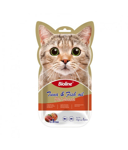 Bioline Cat Treats -Tuna&Fish oil - 5x15g