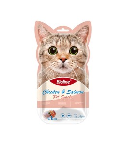 Bioline Cat Treats -Chicken&Salmon - 5x15g