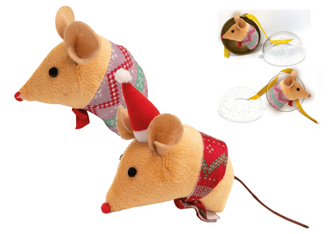 CHRISTMAS CAT TOY HOLIDAY MOUSE 9 CM