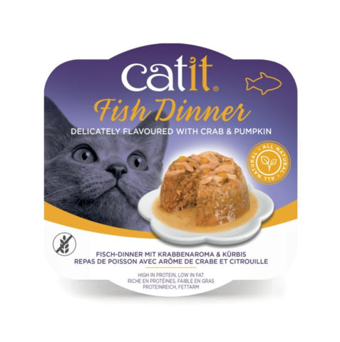 CATIT FISH DINNER, CRAB FLAVOUR & PUMPKIN 80 G