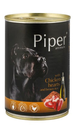 Piper Animals Wet Food with Chicken Hearts & Brown Rice  400g