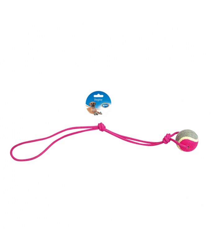 Duvo Knotted Cotton Pendulum & 1Knot & Tennis Ball Grey/Pink 60cm