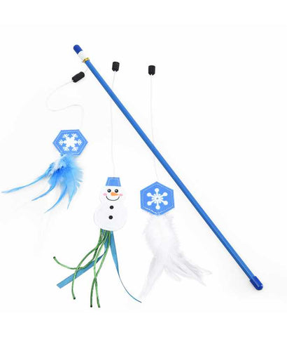 Duvo+ Xmas Playing Rod With 2 Toys Blue - 46,5X19cm