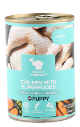 Billy & Margot puppy chicken with Superfoods Can