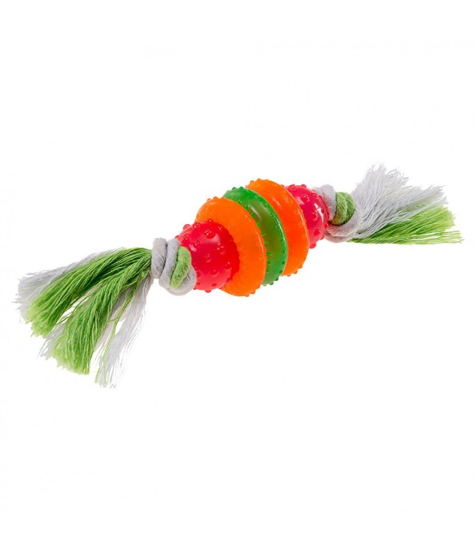 Ferplast Thermoplastic Rubber Toy For Dogs With Knotted Cotton