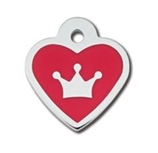 ID Tag - Heart Epoxy Red Crown (4605506158645)