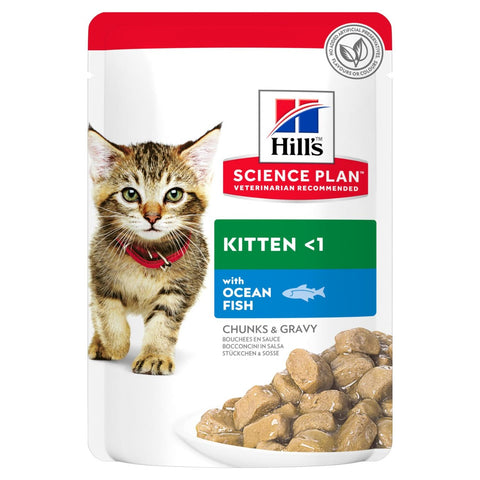 Science Plan Tender Chunks In Gravy Kitten With Ocean Fish Pouches (4631635591221)