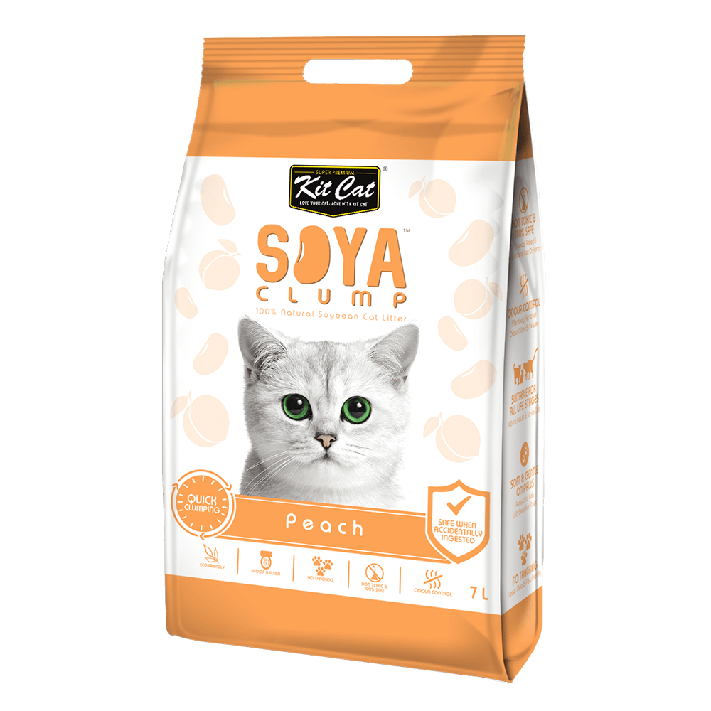 Kit Cat Soya Clump Soybean Litter – Peach 7L (4601207750709)