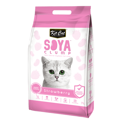 Kit Cat Soya Clump Soybean Litter – Strawberry 7L (4601209258037)