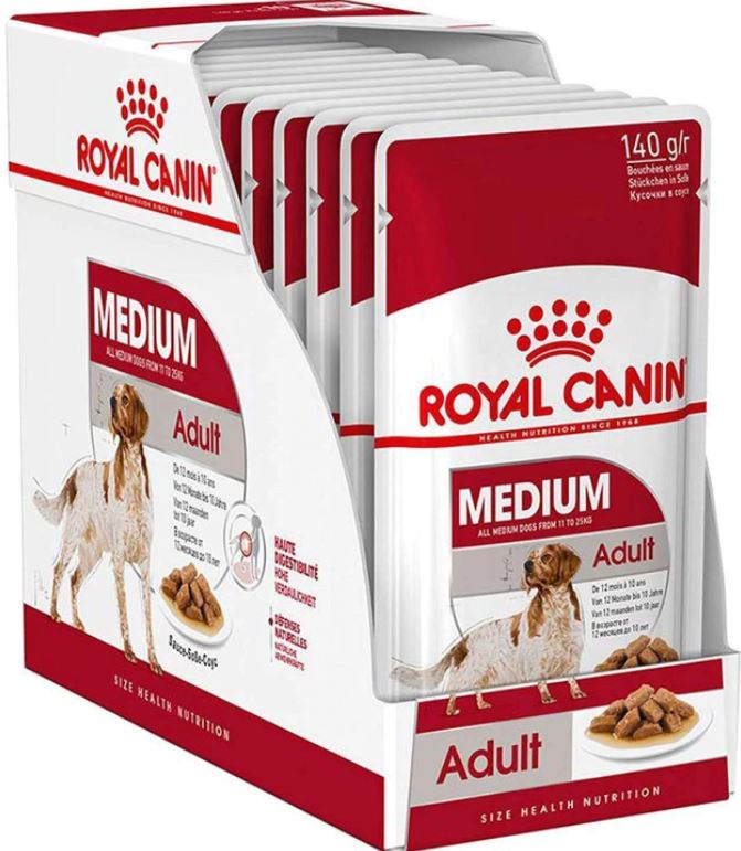 SIZE HEALTH NUTRITION MEDIUM ADULT (WET FOOD) - 12 POUCHES