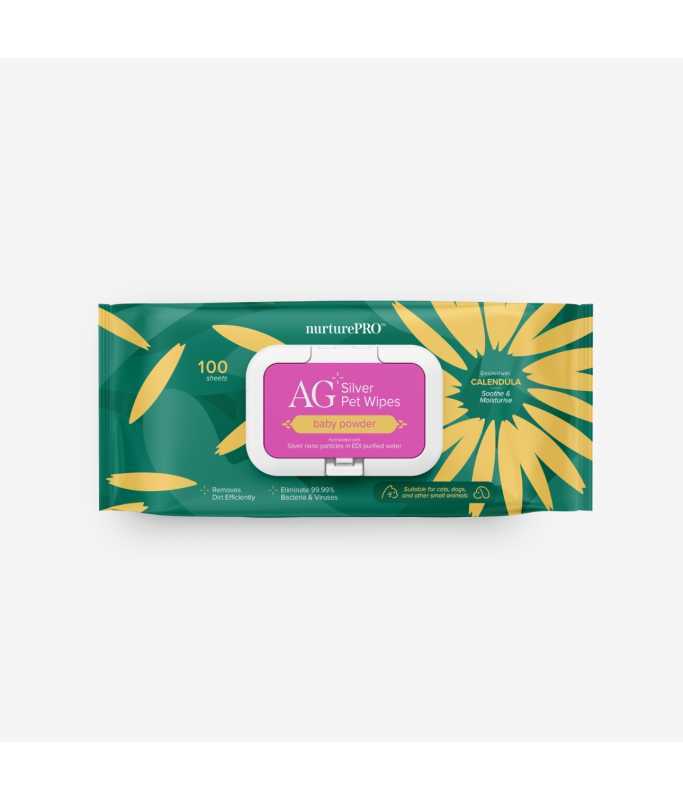*NurturePro AG+ Silver Pet Wet Wipes - 100 Sheets