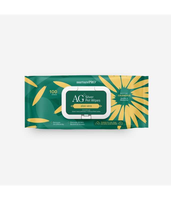*NurturePro AG+ Silver Pet Wet Wipes - 100 Sheets