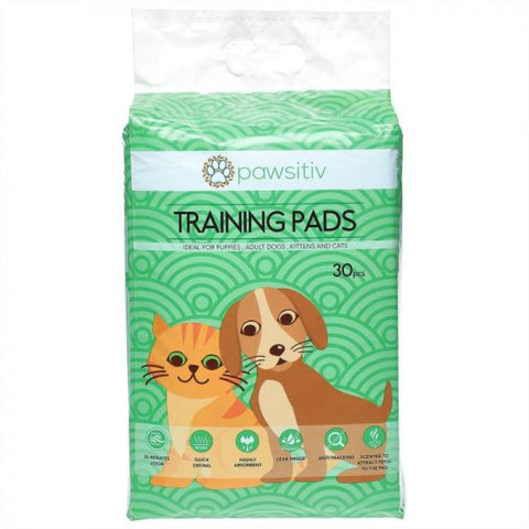 PAWSITIV MULTIFUNCTIONAL TRAINING AND PEE PADS FOR PUPPY, KITTEN, DOG AND CAT - 30PCS UNSCENTED