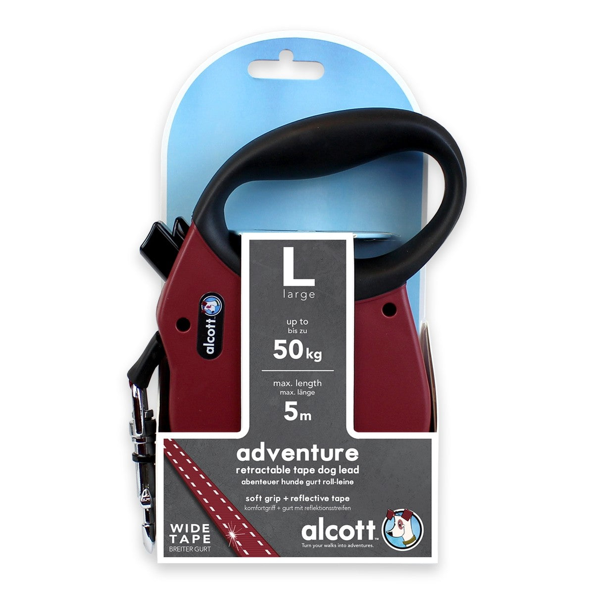 *ADVENTURE RETRACTABLE LEASH - RED