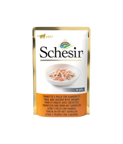 Schesir Cat Pouch-Wet Food Tuna With Chicken With Shrimps 85g