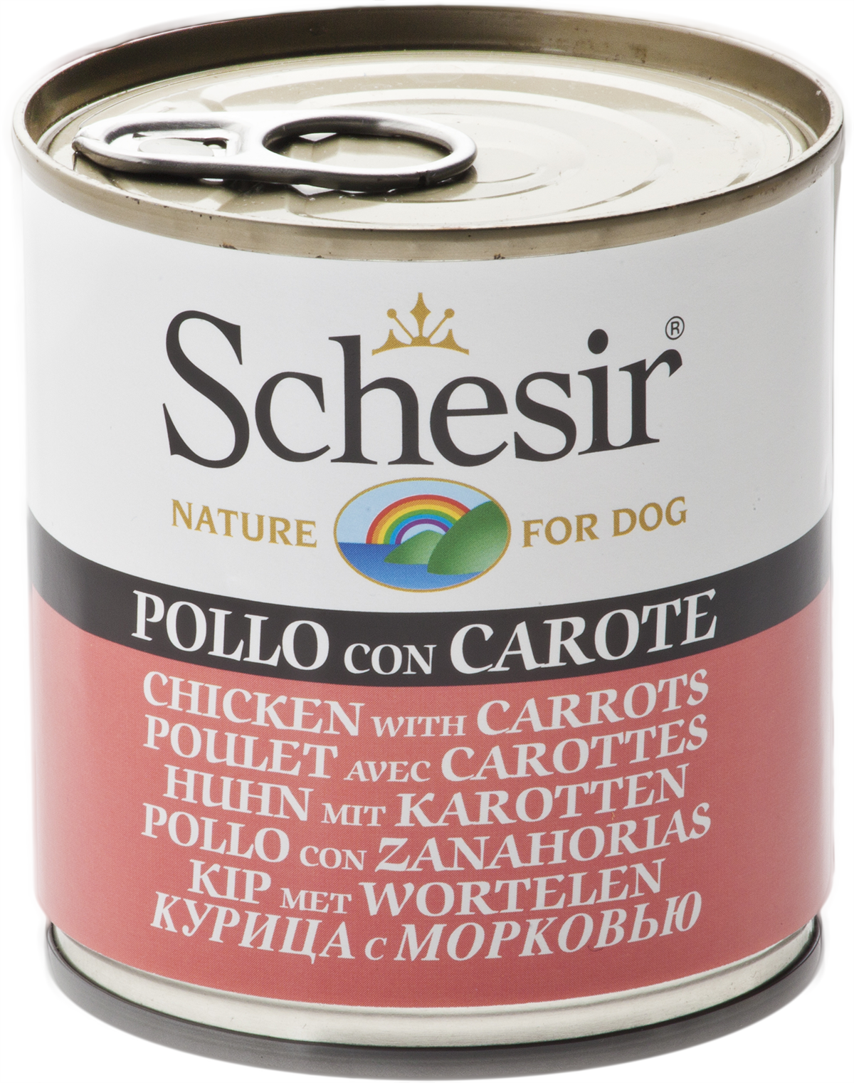 SCHESIR DOG CAN -CHICKEN WITH CARROTS (285Gg) (4601162793013)