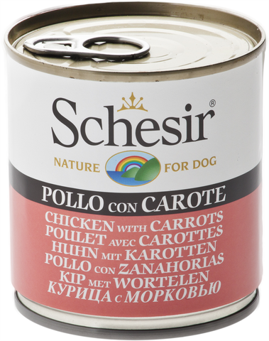 SCHESIR DOG CAN -CHICKEN WITH CARROTS (285Gg) (4601162793013)