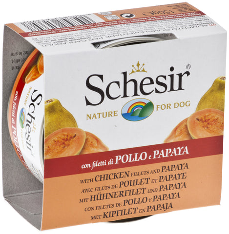 Schesir Chicken fillets with Papaya For Dog (150g) (4600656265269)