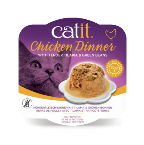 CATIT CHICKEN DINNER, TILAPIA & GREEN BEANS 80 G