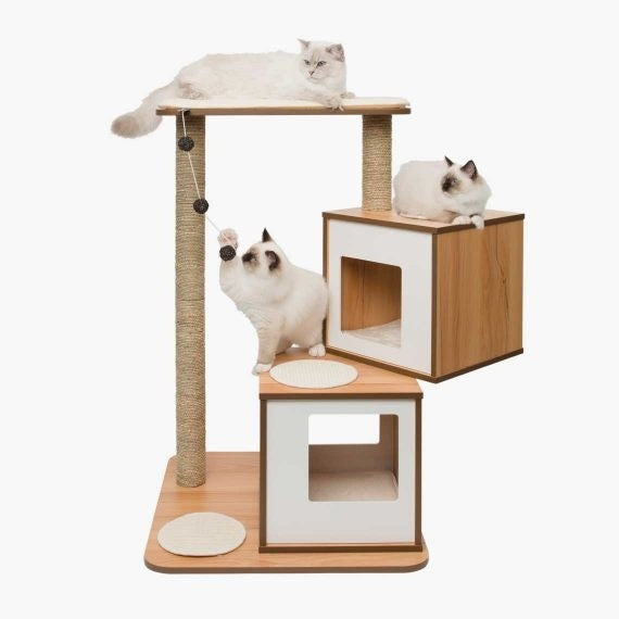 PREMIUM CAT FURNITURE V-DOUBLE - WALNUT (4605531193397)