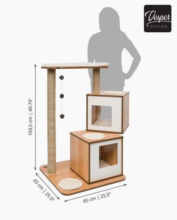 PREMIUM CAT FURNITURE V-DOUBLE - WALNUT (4605531193397)
