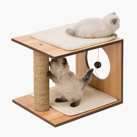 PREMIUM CAT FURNITURE V-STOOL - WALNUT (4605535453237)