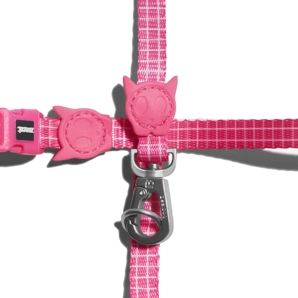 Zee.Cat Pink Wave Harness & Leash Set